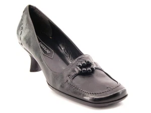 New ENZO ANGIOLINI Women Black Leather Kitten Heel Pump Loafer Shoe Sz 8.5 M - Picture 1 of 1