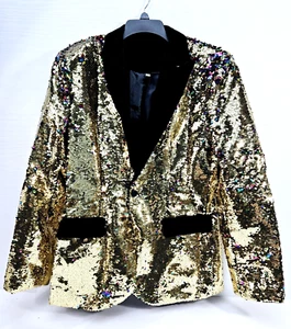 Apocrypha Men Sequins Floral Blazer Suit Jacket Size SMALL - Picture 1 of 10
