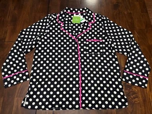 Neu mit Etikett Kate Spade Pyjama-Oberteil schwarz mit weißen Tupfen Damengröße Large " - Bild 1 von 6