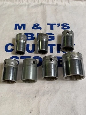 Vintage Snap-on Tools USA 1/2" Drive 7pc 12pt Shallow Socket Set SW Series - Image 1 of 4