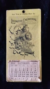 1894 LOCOMOTIVE ENGINEERING Journal Advertising CALENDAR Railroad MAGAZINE Train - Picture 1 of 4