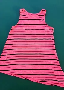 Girls Justice Pink Stripe Tank Top Size 10 - Picture 1 of 2