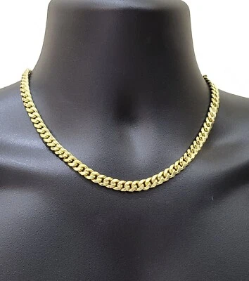 14k Yellow Gold Miami Cuban Link Chain 8mm 18" Necklace Box Lock Choker Real - Image 1 of 4