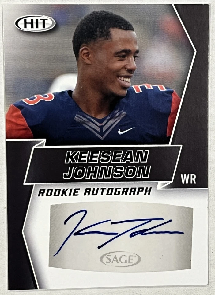 Keesean Johnson 2019 Sage Hit Premier Draft Rookie Auto A39 - Image 1 of 3