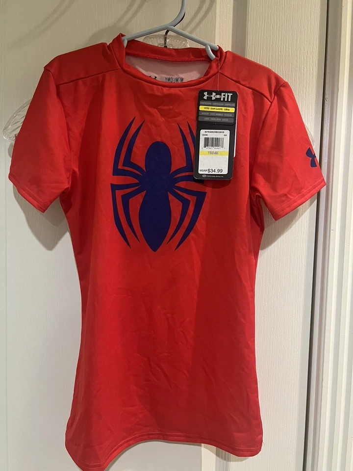 Camisa de compresión Under Armour Spiderman para niños talla juvenil mediana nueva con etiquetas Foto 1 de 1