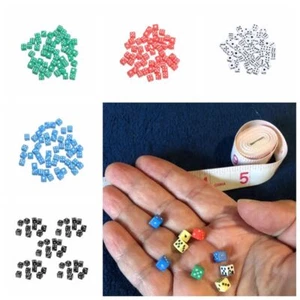 Acrylic 5mm Dice 5mm Micro Dice Bulk Pack Drop Dice Bar Games - Picture 1 of 17