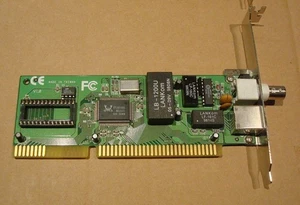 ISA Ethernet Network Card 16-bit RJ-45 BNC RTL8019AS chip vintage - Zdjęcie 1 z 1