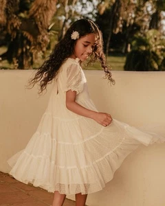 NORALEE Dottie Dress Soft Ivory Youth Girl’s Size 10 Cottage Princess - Long - Picture 1 of 4