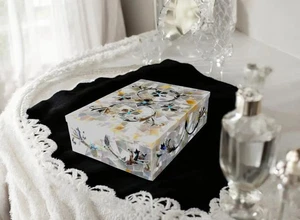 6"x4"x2" Marmor Schmuckkästchen | Perlmutt Blumen Inlay | Handgefertigte Geschenkbox - Bild 1 von 6