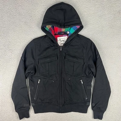 Chaqueta Triple Five Soul Hombre Pequeña S Negra Pesada A Cuadros Sudadera con Capucha De Colección Y2K 1 Foto 1 de 4