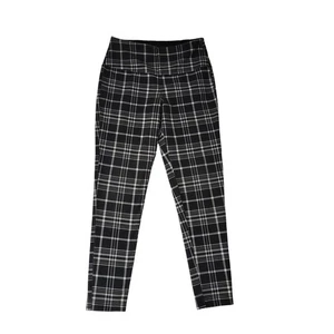 Suavé Leggings Medium Black Plaid High Waist Tummy Control Casual Stretch - Picture 1 of 6