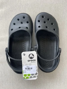 CROCS Girls Size C12/13 NWT Black Mary Jane - Picture 1 of 7