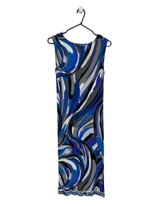 EMILIO PUCCI Good Condition Women's Blue Bodycon Midi Dress Size 14 - Picture 1 of 4