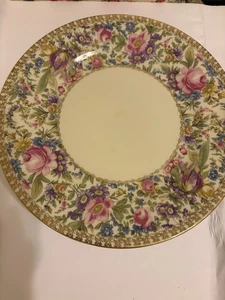 6 Stern Brothers 11” Bayrische Teller 2-1/2” breiter Rosen Blumenrand LESEN - Bild 1 von 7