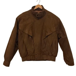 Midway Genuine Leather Zip Bomber Jacket Sz M Rugged Aviator Pilot Retro Coat - Picture 1 of 11