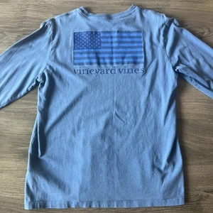 Camisa Vineyard Vines Niños Grande Azul Bandera Americana Bolsillo Patriótico L 16 - Imagen 1 de 5