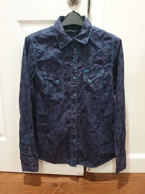 Camisa Cruel Niña Western Snap Para Mujer Talla L Vaquera Rodeo Ropa de Rancho Botones Bronco Foto 1 de 4