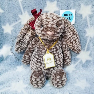 AUTHENTIC NEW Jellycat Bashful Luxe Bunny Pine Medium Holiday Limit Winter Gift - Image 1 of 4