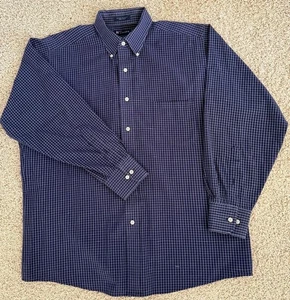 Camisa de vestir para hombre Chaps azul marino a cuadros talla 16-16,5 33/33 - Imagen 1 de 5
