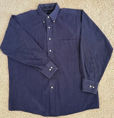 Men’s Chaps Navy Check Dress Shirt Size 16-16.5 33/33 - Image 1 of 4
