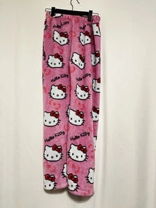 New, Girl’s Hot Pink Hello Kitty Soft Plush Pajama Pants (S) - Picture 1 of 6