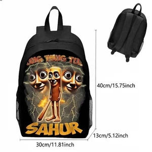 Cosplay Italian Brainrot Tung Tung Sahur Kids Backpack Schoolbag Pencilcase Bags - Picture 1 of 18