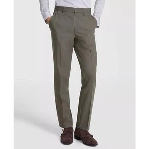 Hugo Boss Herren Khaki Einfarbig Wollmischung Tom Modern Fit Anzughose Größe 30R - Bild 1 von 8