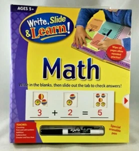 Early Math Book Write Slide and Learn:  Hardcover Educational Kindergarten - Picture 1 of 10