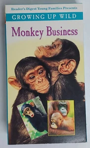 Monkey Business VHS VCR Tape Growing Up Wild 30 Minute 1992 Video BBC V5 - Picture 1 of 6