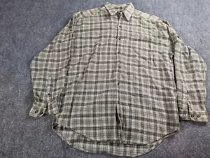 Structure Shirt Mens Medium Green Plaid Long Sleeve Button Casual Preppy Logo - Picture 1 of 8