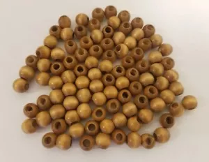 Lot of 100 Small Maple Macrame 1/2" Round Wood Craft Jewelry Beads - Picture 1 of 2