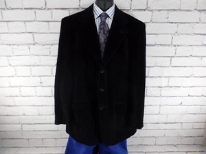 Yves Saint Laurent Mens 42R Corduroy Black Sport Coat Suit Jacket YSL - Picture 1 of 7