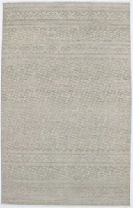 5X8 ft Handmade Wool Area Rug Muted Beige Vintage Style Tribal Oriental Carpet - Picture 1 of 17