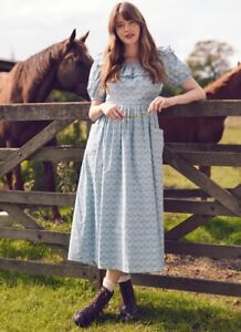 12 Laura Ashley vintage style maxi dress rhian puff sleeve prairie cottagecore