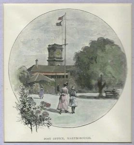 Post Office, Maryborough 100 Year Old Australian Print - Mounted - Bild 1 von 5