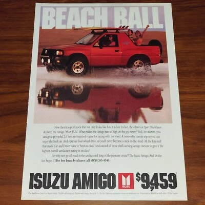REVISTA PUBLICITARIA IMPRESA ISUZU AMIGO PUBLICIDAD PELOTA DE PLAYA CONVERTIBLE UTILIDAD DEPORTIVA Foto 1 de 4