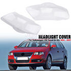 Pair Clear Headlight Lens Replacement Cover Left+Right Side for VW Passat B6 R36