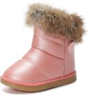 Comfy Kids Toddler Girls Snow Boots With Faux Fur Lining Sz. 7 Pink No Slip