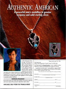 1993 Franklin Mint Winged Guardian Medallion Vintage Print Ad Full Page Color - Bild 1 von 1