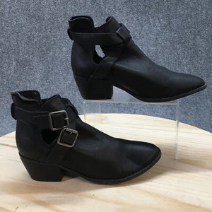 American Eagle Outfitters Cut Out Ankle Bootie Womens 7 Black Block Heel Casual - Picture 1 of 18
