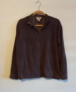 Teddi Women's Medium Faux Suede Zipper Jacket. Lined. Pockets. Chocolate - Picture 1 of 9