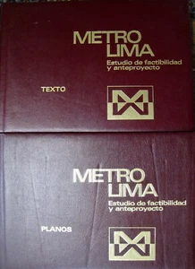 2 Bände METRO LIMA Estudio de factibilidad y anteproyecto Texto Planos RAR - Picture 1 of 5