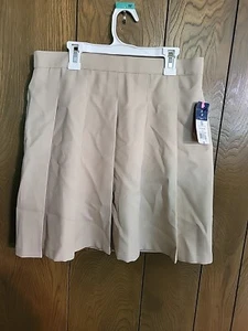 IZOD Girls Skort Sz 16.5 PLUS School Uniform Pleated Skirt KHAKI Approved Wear - Picture 1 of 6