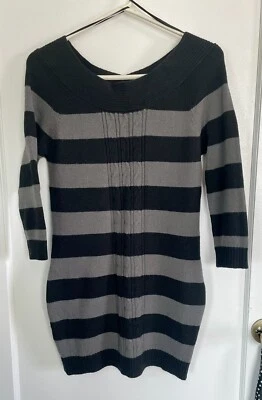 Copper Key Striped Sweater Dress;  Scoop Neck Or Off Shoulders; Size Lrg - Image 1 of 2