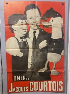 Affiche Ancienne Jacques Courtois Omer ventriloque 120 X 160 cm - Foto 1 di 7