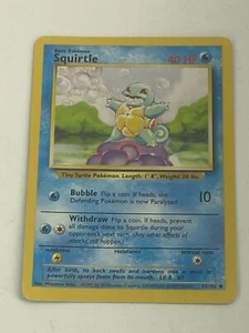 SQUIRTLE - Base Set - 63/102 - Common - Pokemon Card - Unlimited Edition MINT!! - Picture 1 of 2