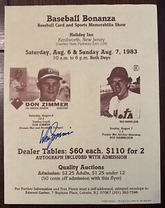 Don Zimmer SIGNED 1983 Kenilworth, NJ Baseball Bonanza card show flyer