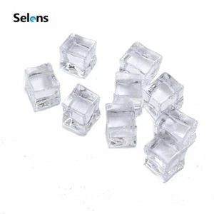 Selens 9 pcs Artificial Ice Cube Reusable Acrylic Crystal Food Photography Prop - Picture 1 of 10