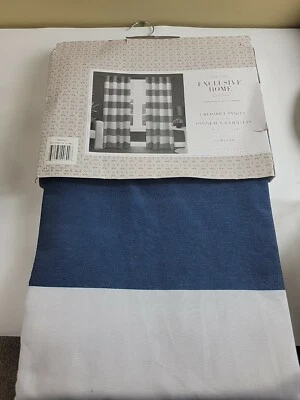 Exclusive Home Curtains  Heavyweight Grommet Pair 54x96 Each Ingigo NEW - Image 1 of 4