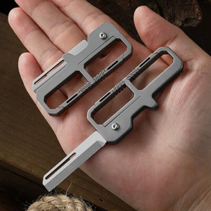 Titanium Pocket Folding Blade Knife Carabiner Outdoor Camping Keychain EDC Tool - Picture 1 of 12